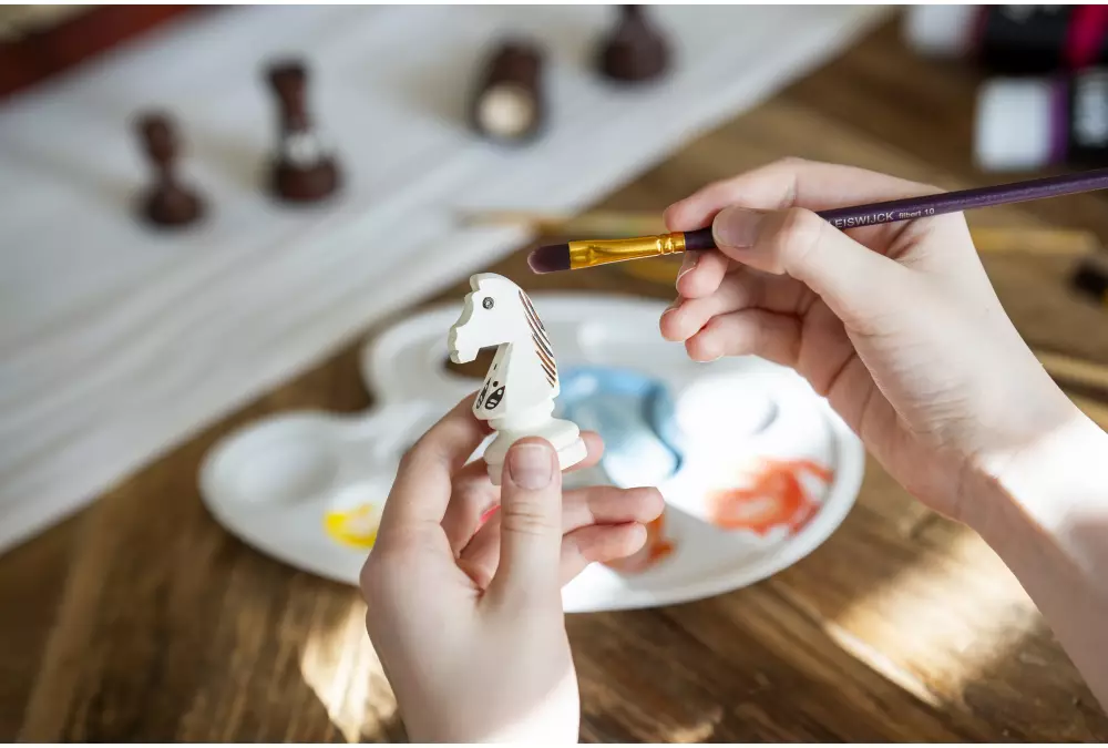 Surowe figury szachowe nr 5 do samodzielnego malowania - szachy DIY artystyczne